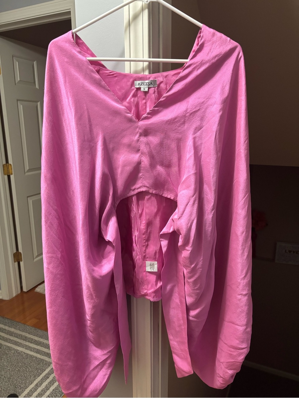 Azeeza Pink Satin Top
